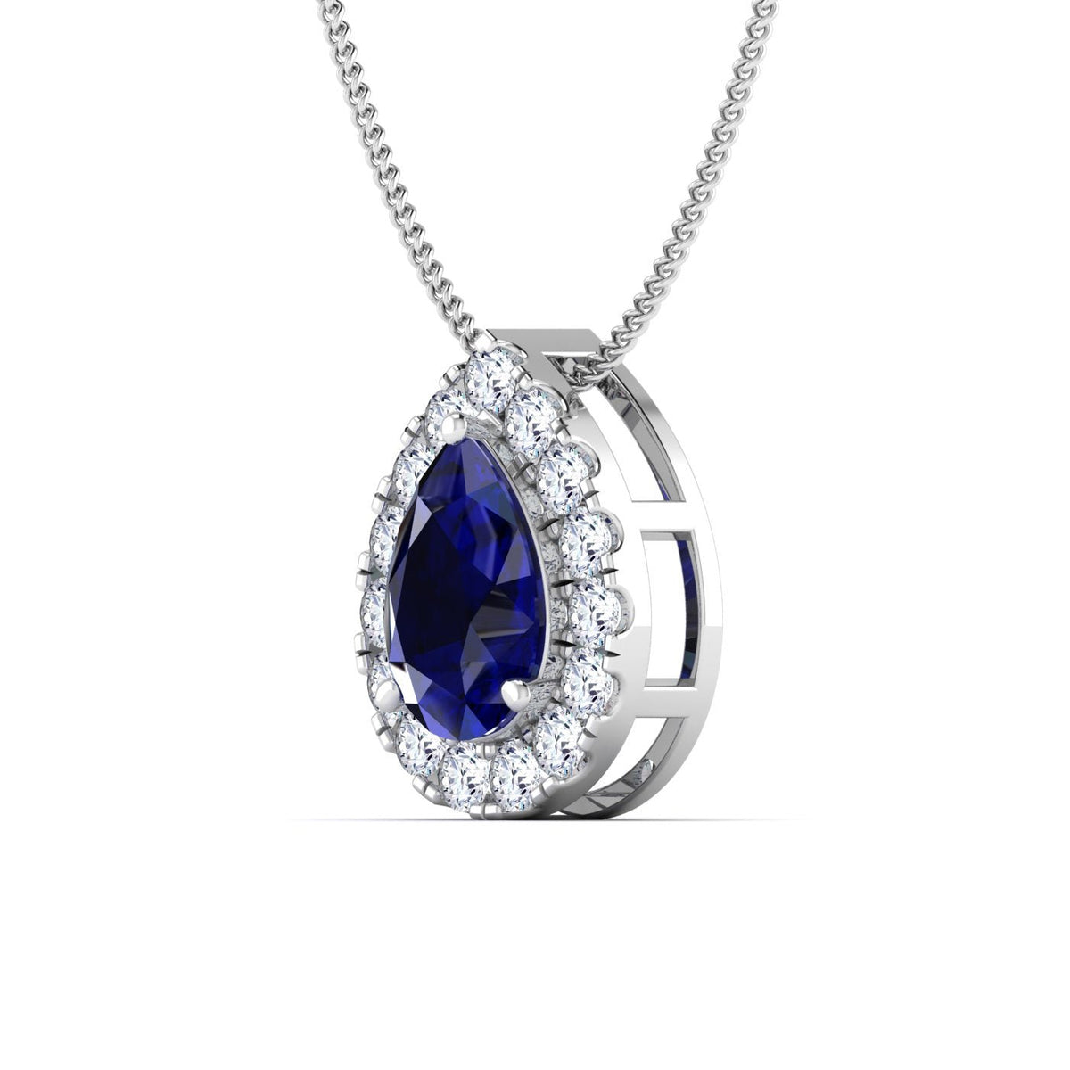 1 CT. Pear Shaped Lab Created Sapphire Pendant