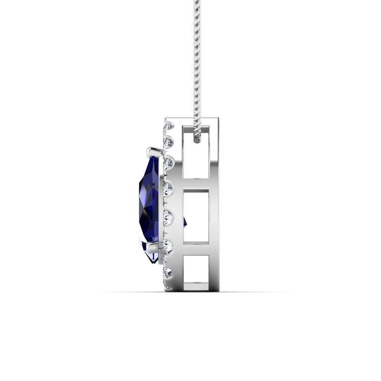 1 CT. Pear Shaped Lab Created Sapphire Pendant