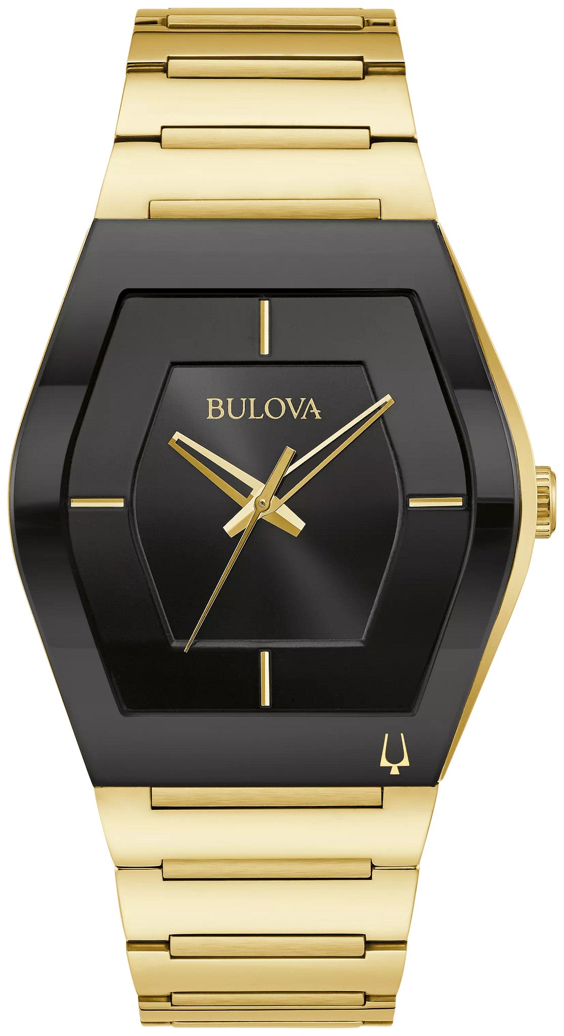
                    Bulova 97A164 Modern Gemini gold-tone black dial watch - front
                  