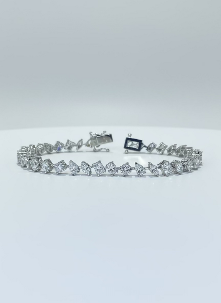 Multi Shaped Tennis Bracelet 6.85