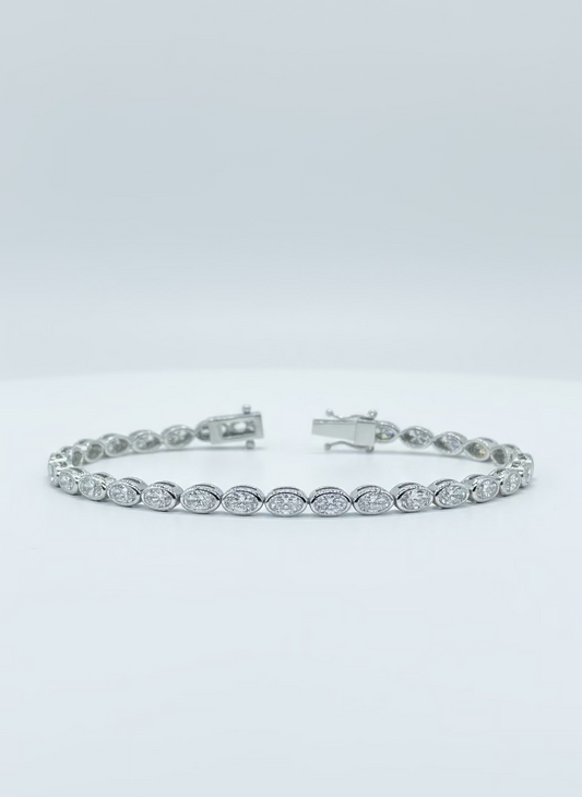 Oval Bezel Tennis Bracelet 5.95ct