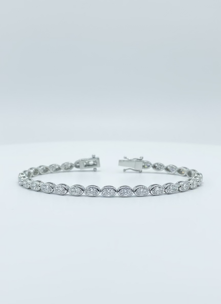 Oval Bezel Tennis Bracelet 5.95ct