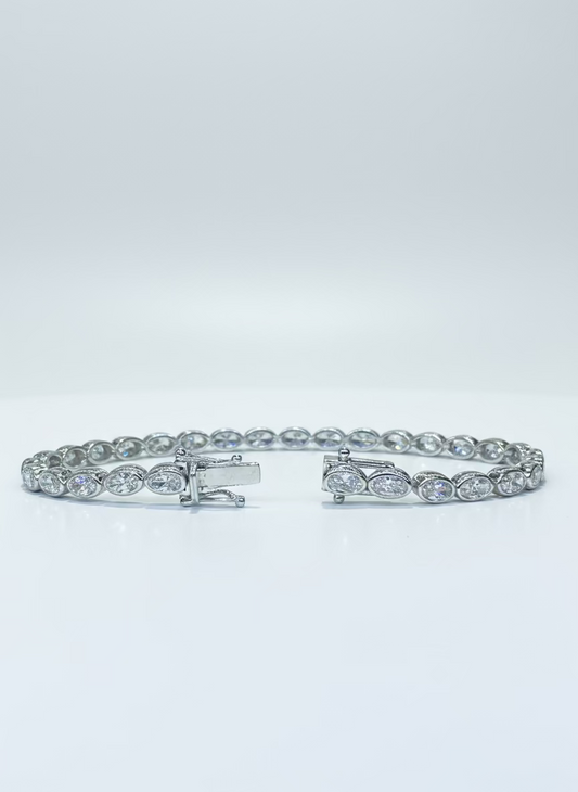 Oval Bezel Tennis Bracelet 5.95ct
