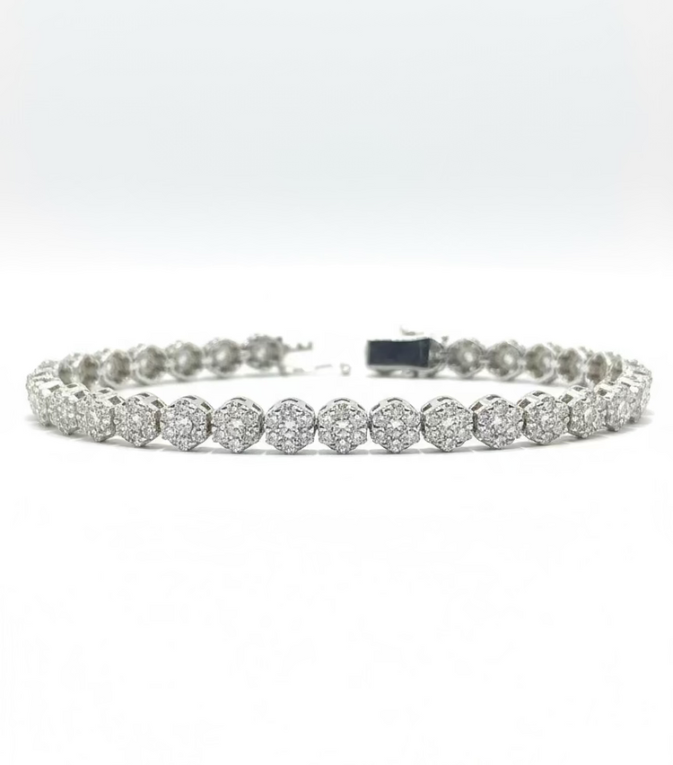 Cluster Tennis Bracelet 6.05ct