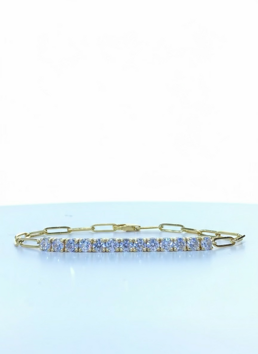 Paperclip tennis Bracelet 2.31ct