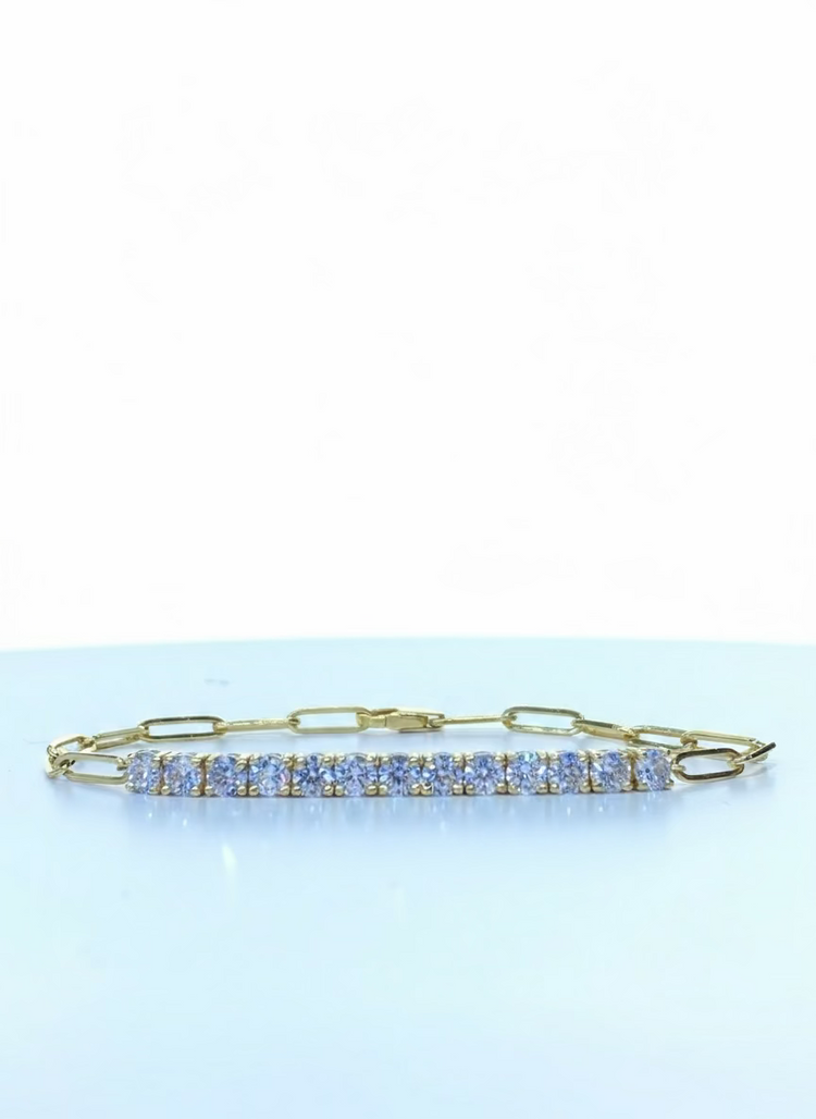 Paperclip tennis Bracelet 2.31ct