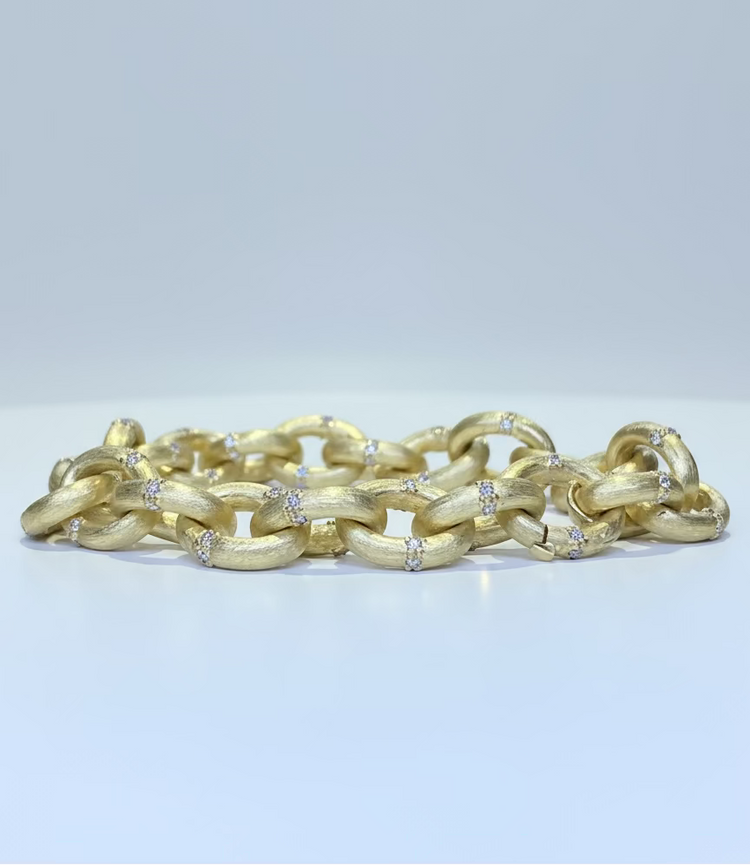 Diamond Oval Link Bracelet 1.90ct