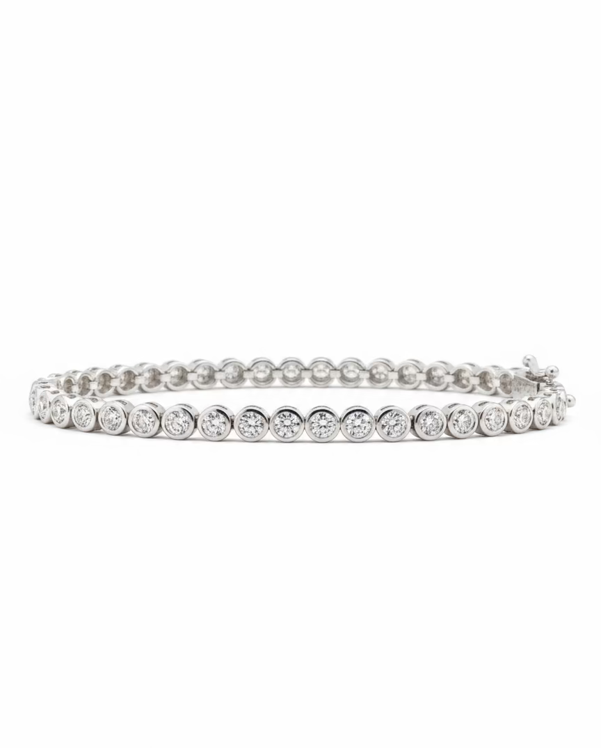 
                    Diamond Round Bezel Tennis Bracelet 4.18ct
                  