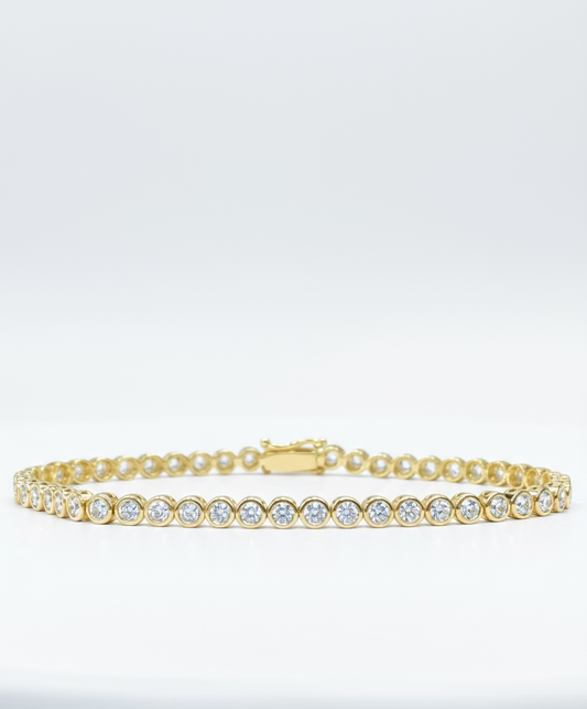 Diamond Round Bezel Bracelet 3.62ct