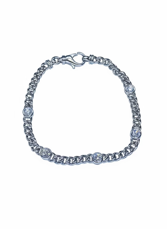 White Gold Cuban Diamond By the Yard 0.85Ct