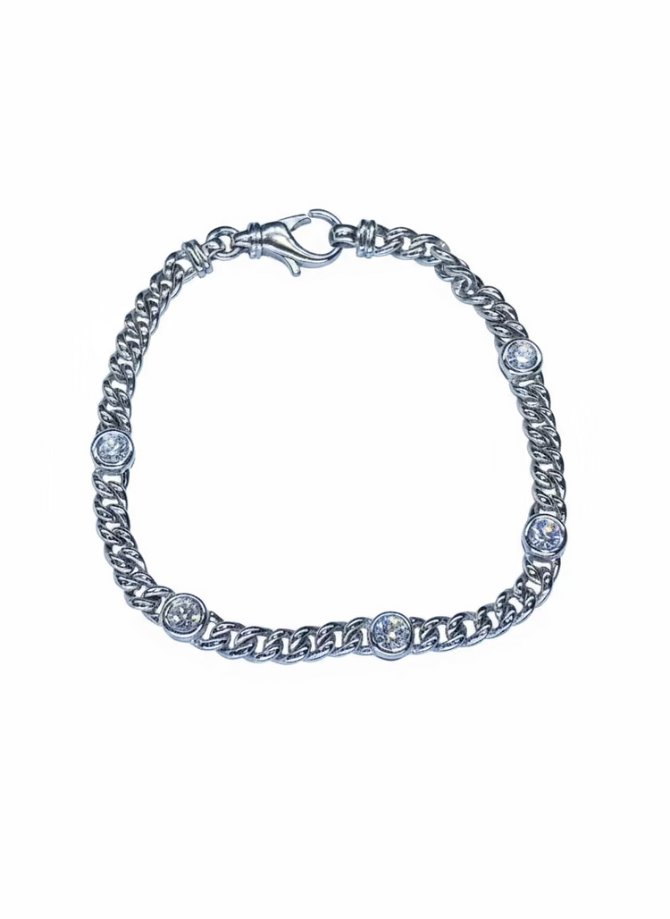 White Gold Cuban Diamond By the Yard 0.85Ct