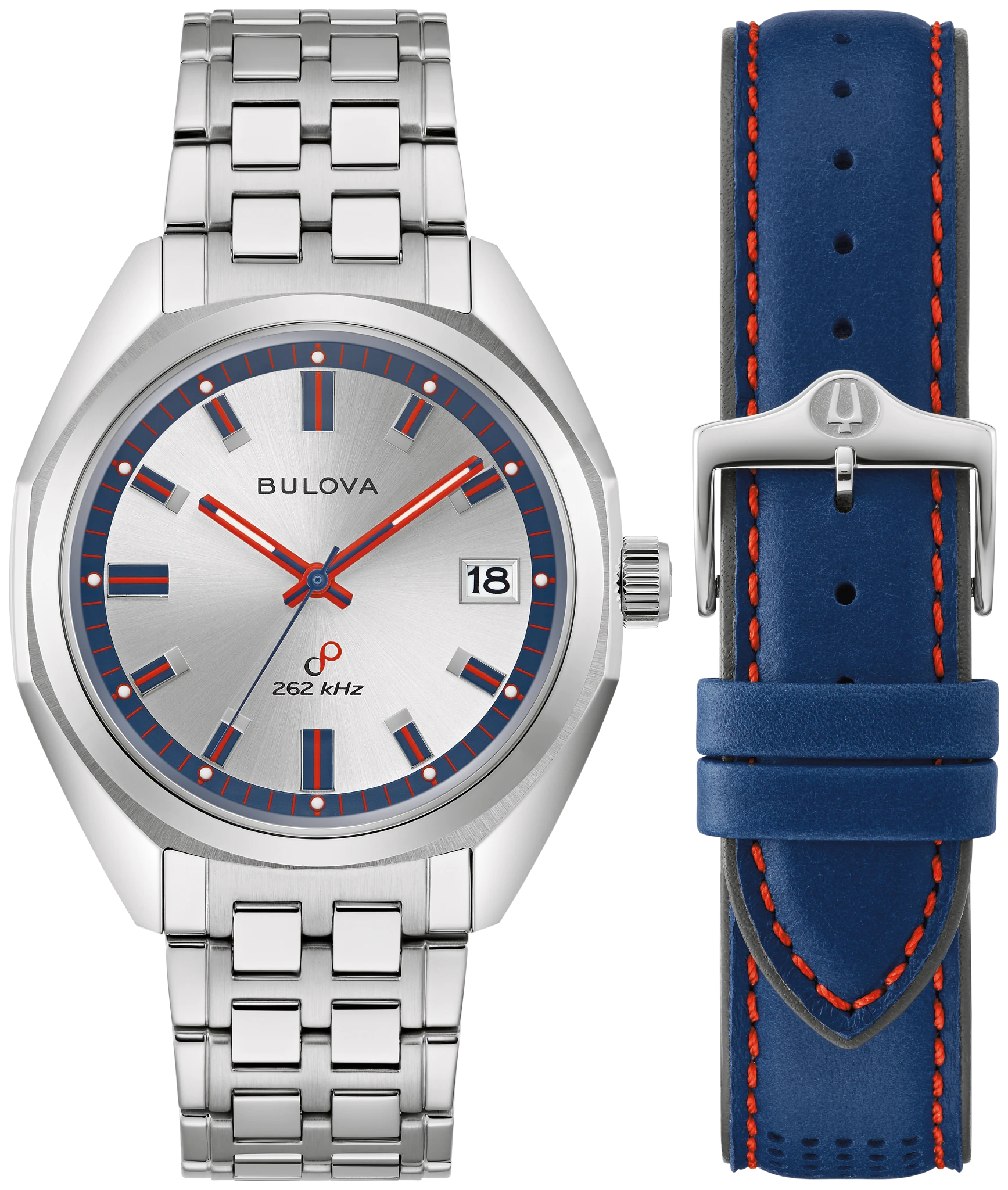 
                    Bulova 96K112 Jet Star silver dial limited edition watch - front
                  