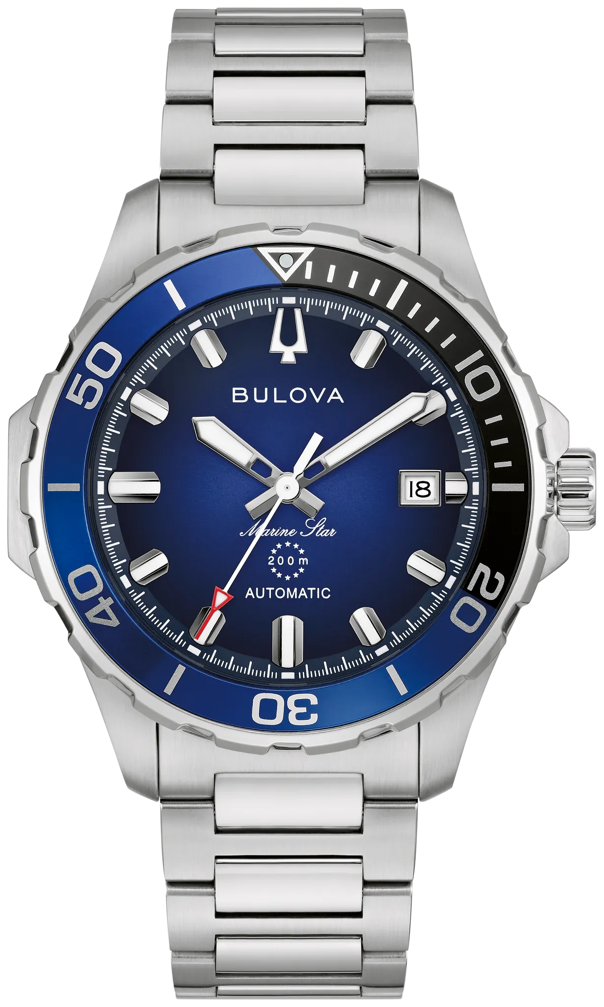 
                    Bulova 98B466 Marine Star blue dial automatic dive watch - front
                  