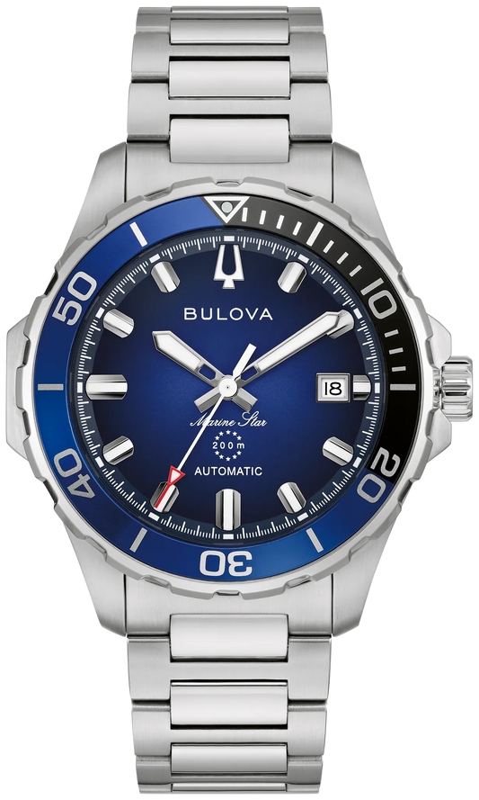 Bulova 98B466 Marine Star blue dial automatic dive watch - front