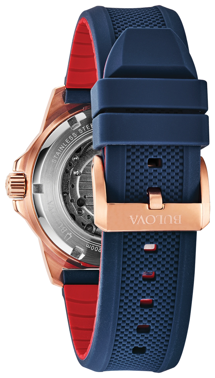 Bulova 98A227 Marine Star case profile and strap