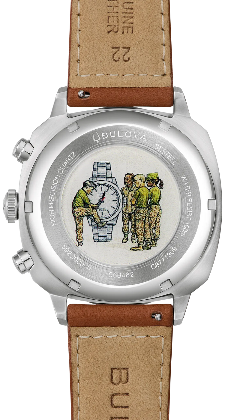 Bulova 96B482 Military brown leather strap