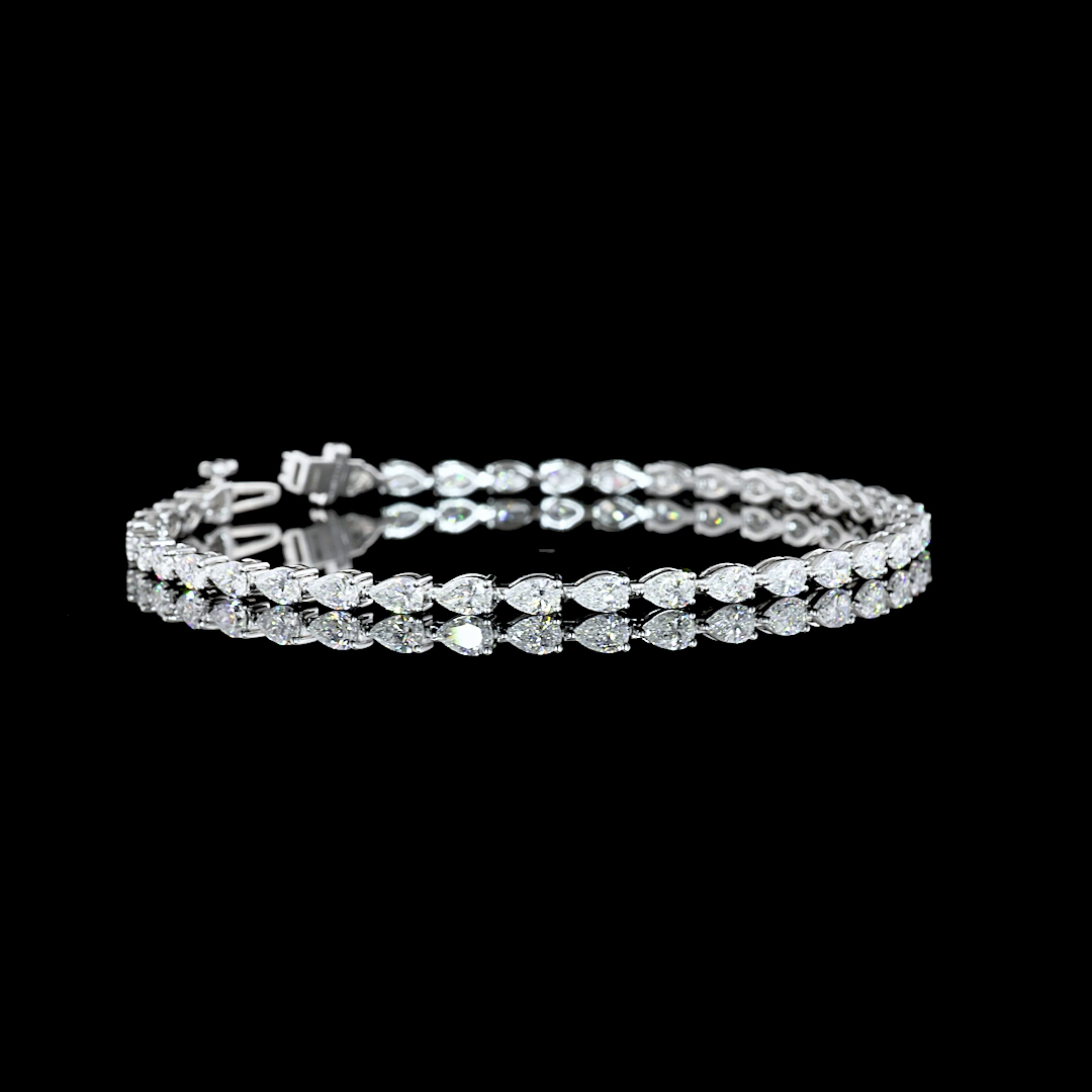 
                    Lab Diamond Pear Tennis Bracelet 4.09ct
                  