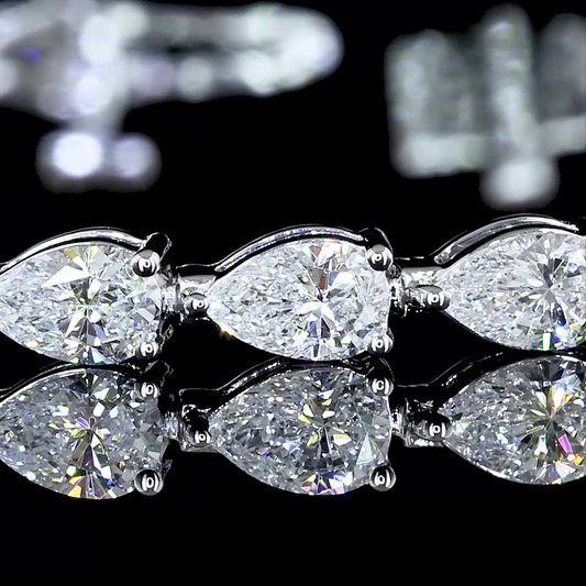 Lab Diamond Pear Tennis Bracelet 4.09ct