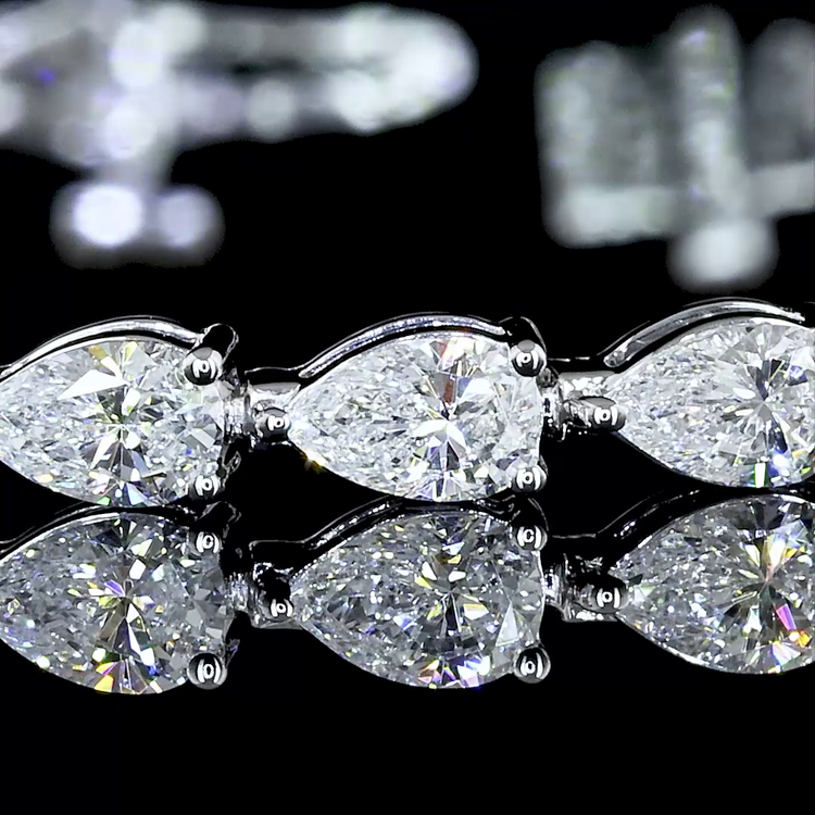 Lab Diamond Pear Tennis Bracelet 4.09ct