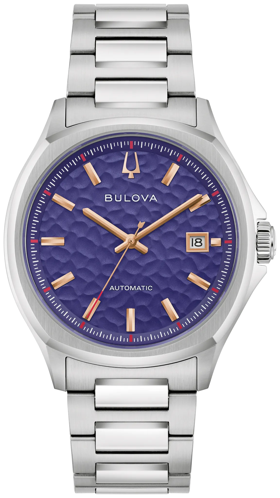 
                    Bulova 96B484 NYC Tony Bennett purple dial automatic watch - front
                  