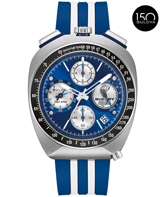 Bulova Shelby Racer Chronograph 98B452 blue dial limited edition - front
