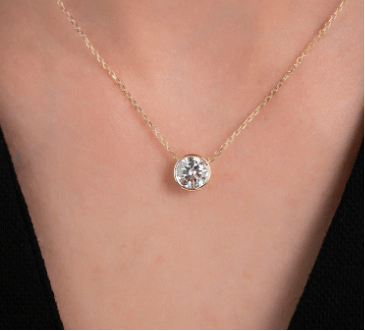 Round Solitaire Bezel Pendant 1.59ct