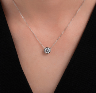 Round Solitaire Bezel Pendant 0.62ct