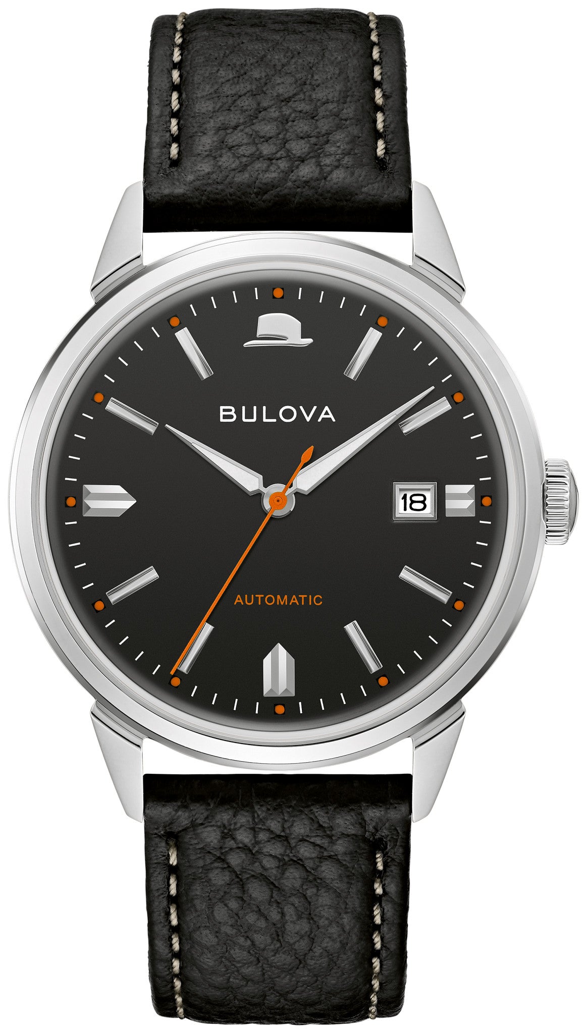 
                    Bulova 96B381 Summer Wind automatic black dial watch - front
                  