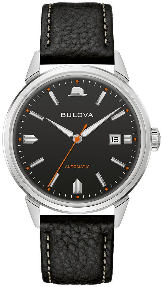Bulova 96B381 Summer Wind automatic black dial watch - front