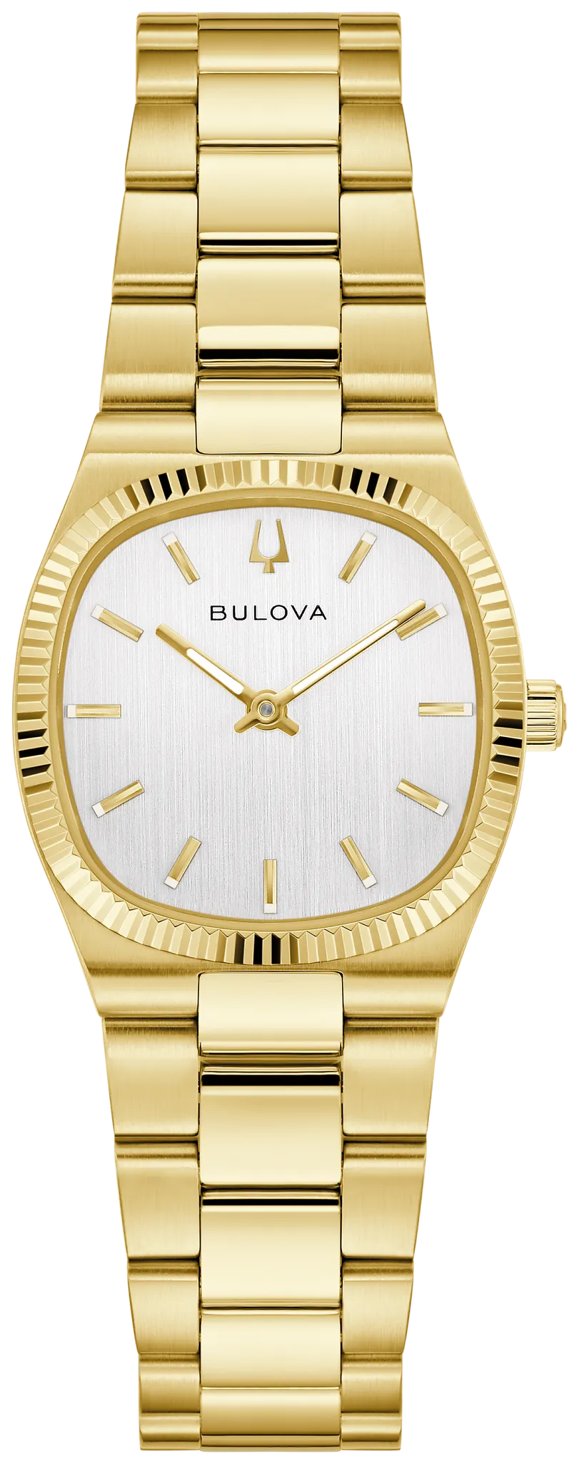 
                    Bulova 97L189 Super Seville Mini women's gold-tone silver dial watch - front
                  