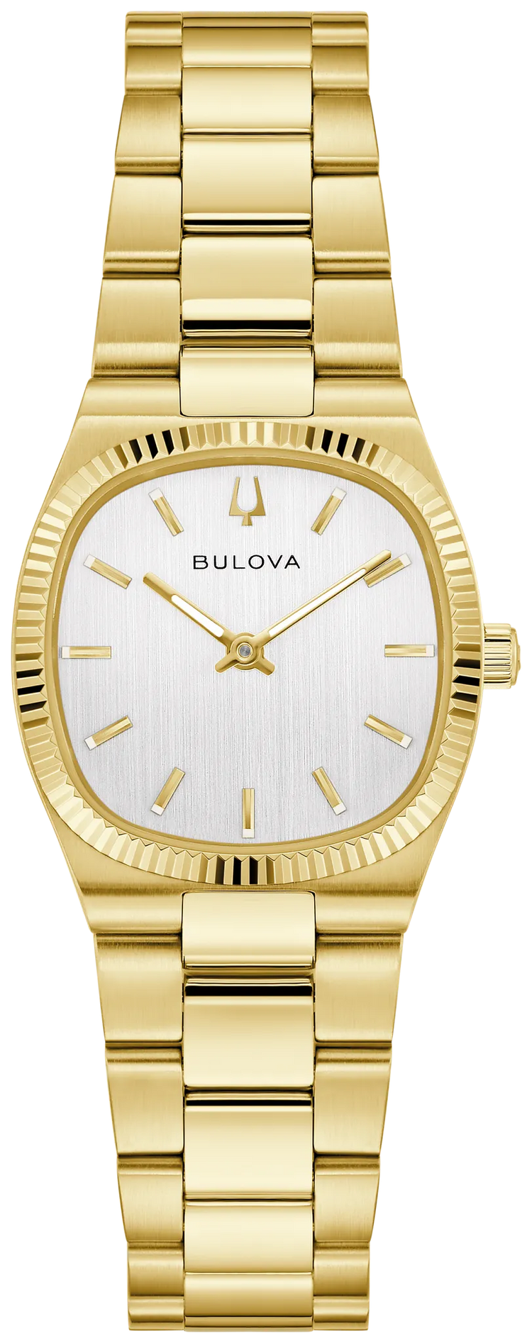 Bulova 97L189 Super Seville Mini women's gold-tone silver dial watch - front