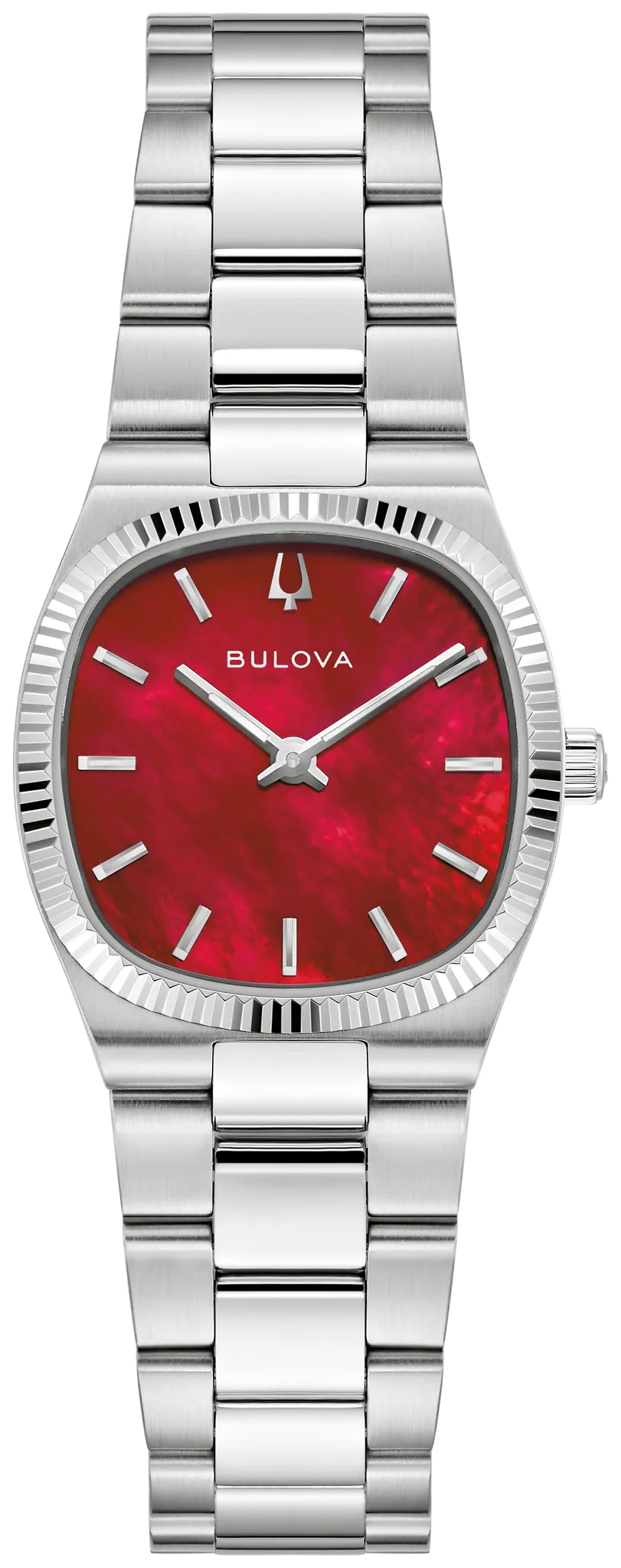 
                    Bulova 96L354 Super Seville Mini women's red dial watch - front
                  