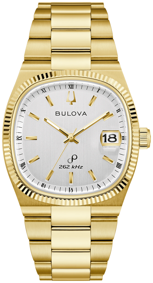 Bulova 97B223 Super Seville gold-tone silver dial watch - front