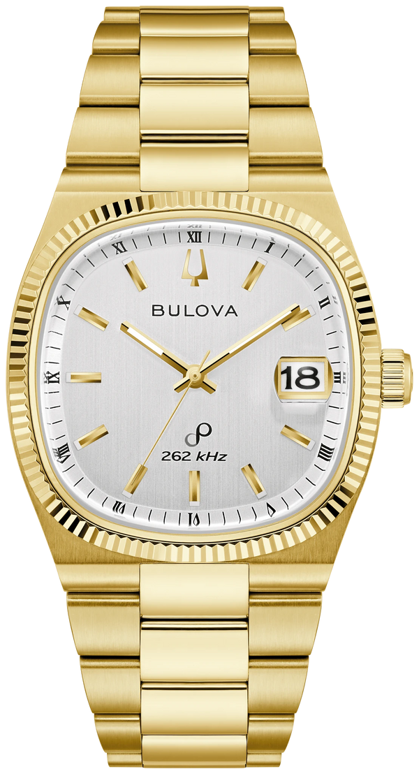 Bulova 97B223 Super Seville gold-tone silver dial watch - front