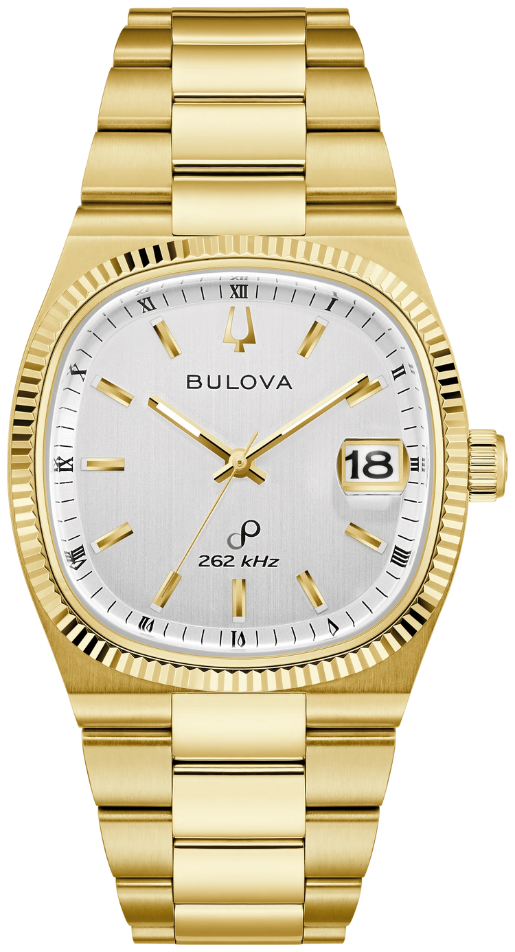 Bulova 97B223 Super Seville gold-tone silver dial watch - front
