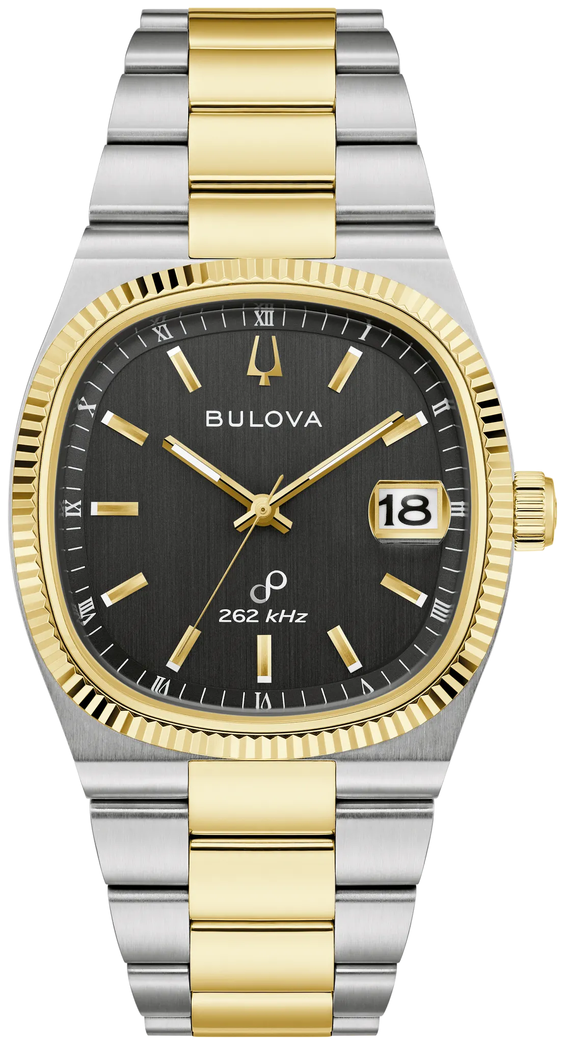 
                    Bulova 98B458 Super Seville two-tone watch black dial - front
                  