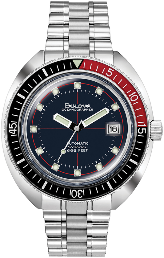 Bulova 98B320 Oceanographer Devil Diver black dial automatic watch - front