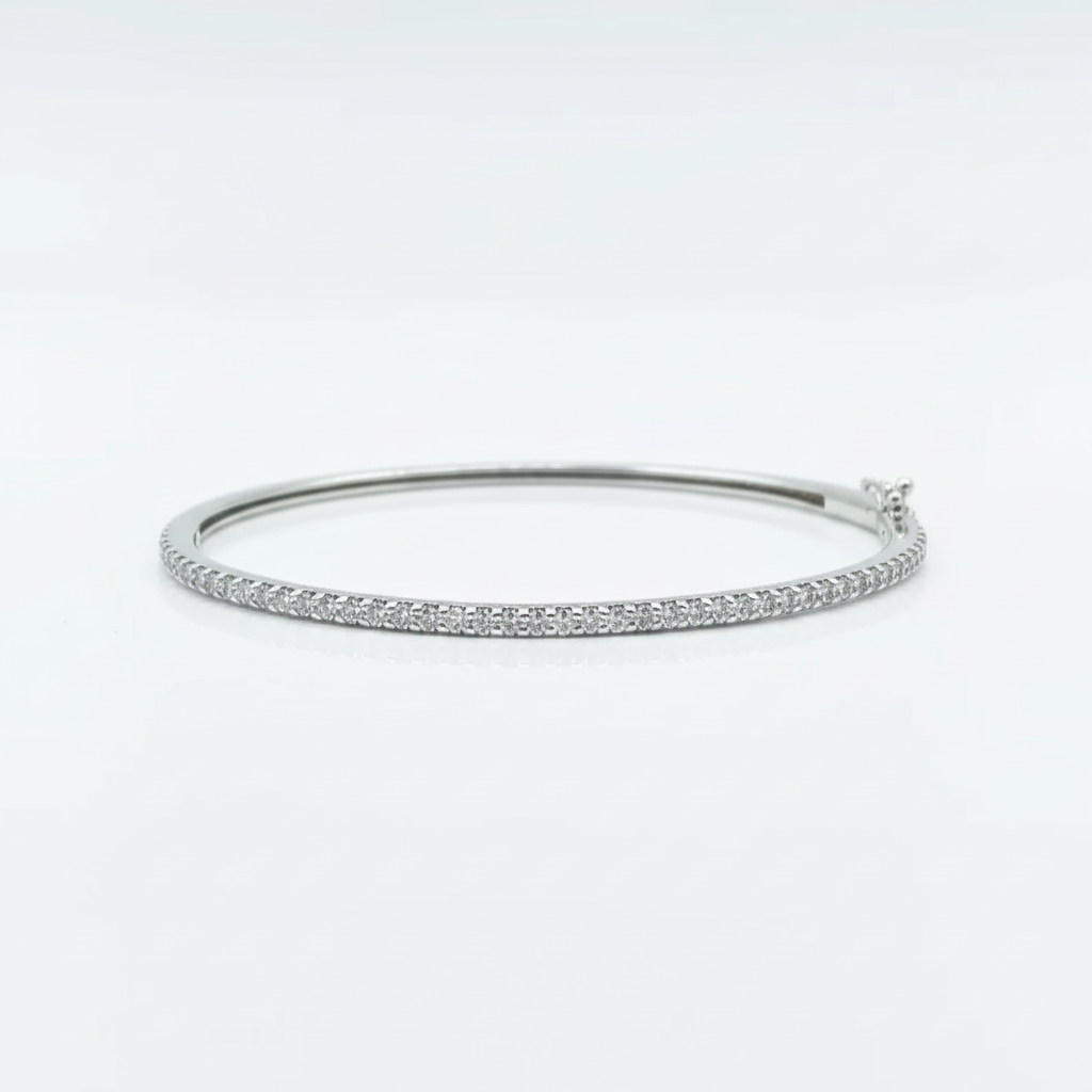 
                    Diamond Pave Bangle - White Background
                  