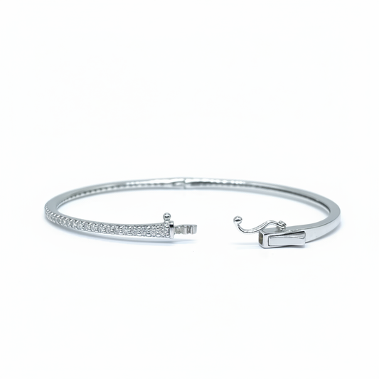 Flexible Diamond Bangle - White Background