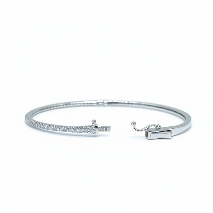 Flexible Diamond Bangle - White Background