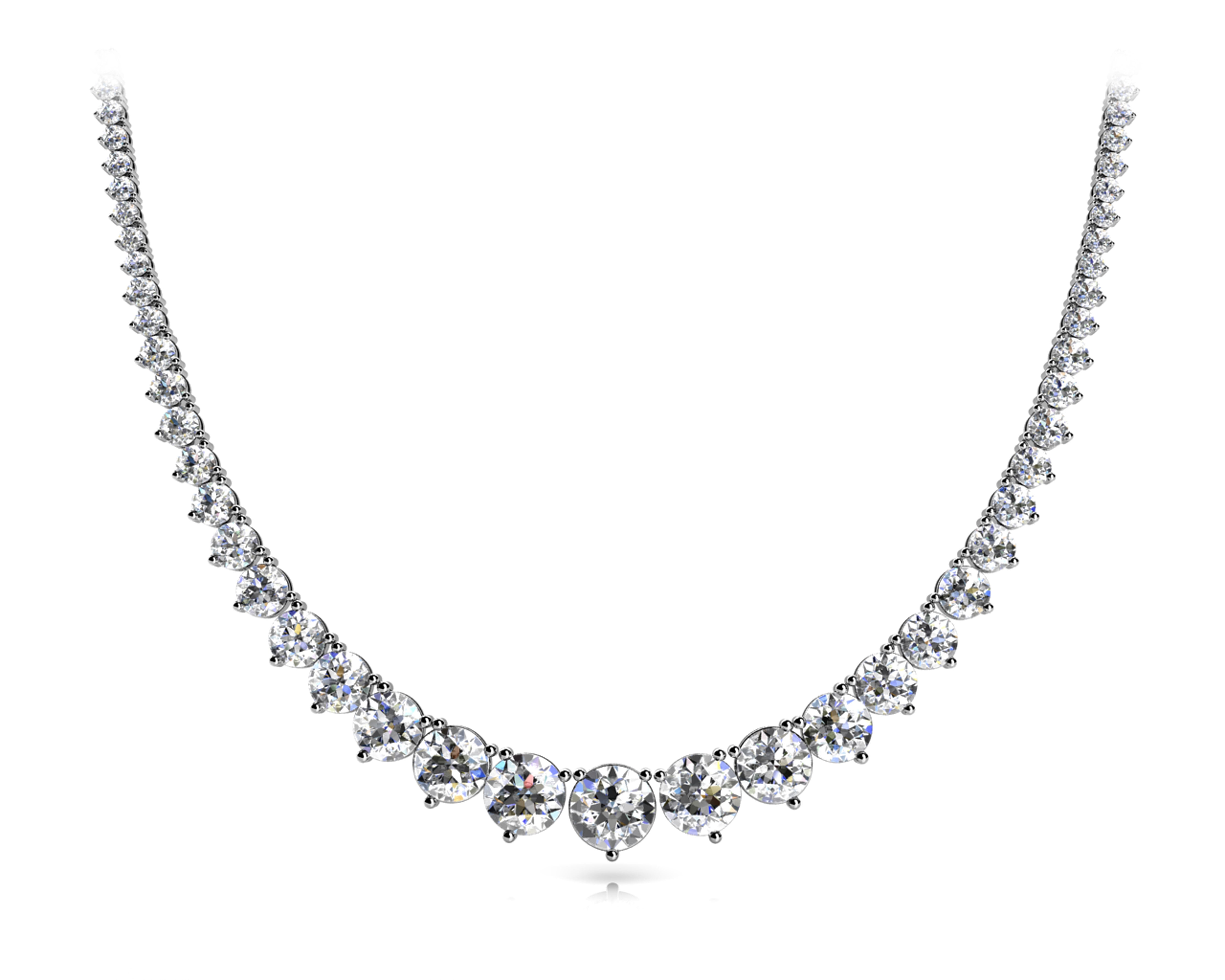 
                    3 Prong Graduated Diamond Tennis Necklace 17Ct
                  