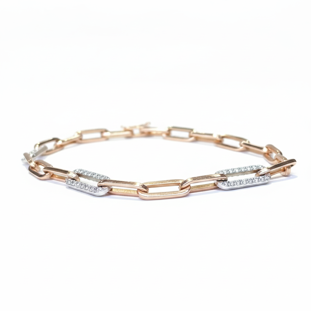 
                    Paperclip Chain Bracelet - White Background
                  