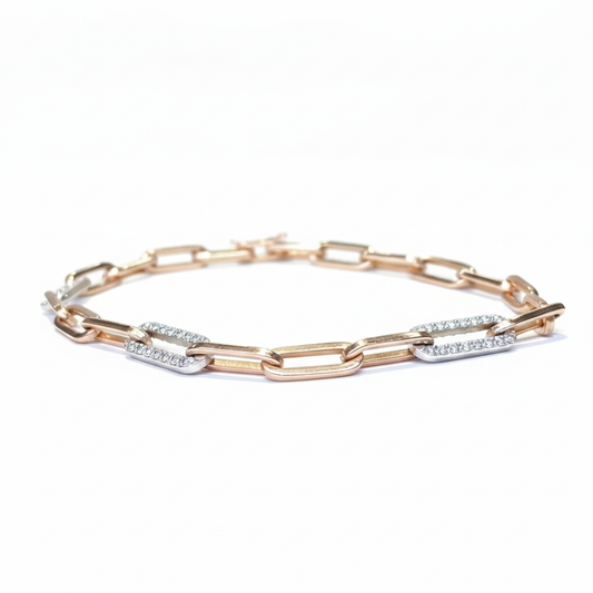 Paperclip Chain Bracelet - White Background
