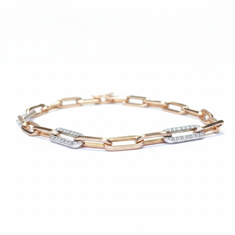 Paperclip Chain Bracelet - White Background