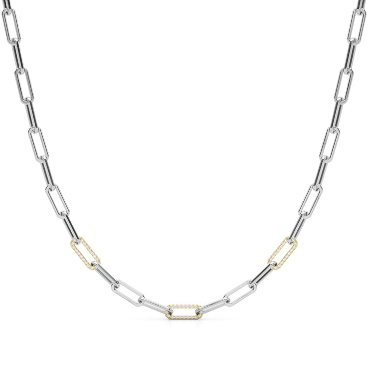 Paperclip Diamond Necklace 5.15Ct
