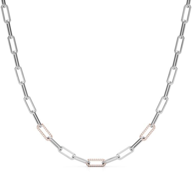 Paperclip Diamond Necklace 5.15Ct