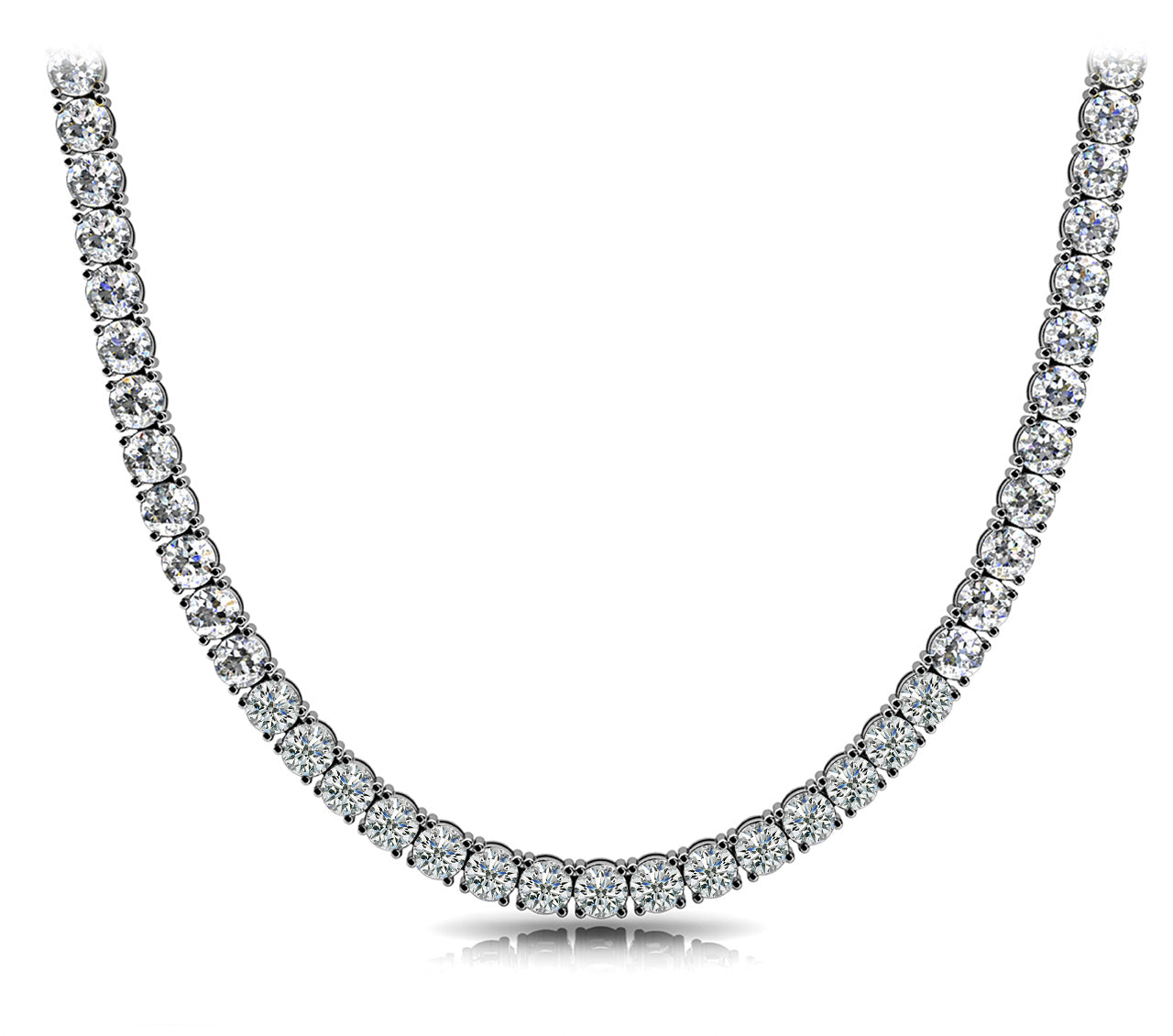 
                    White Gold Tennis Necklace 12.24Ct
                  