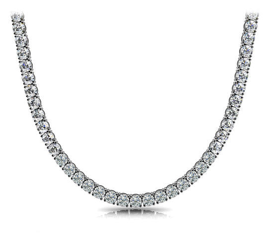 White Gold Tennis Necklace 12.24Ct