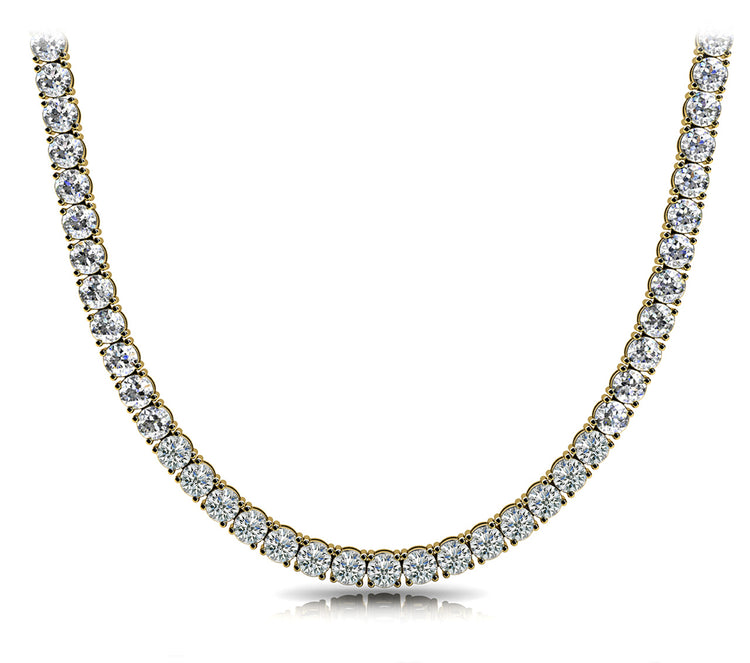 White Gold Tennis Necklace 12.24Ct