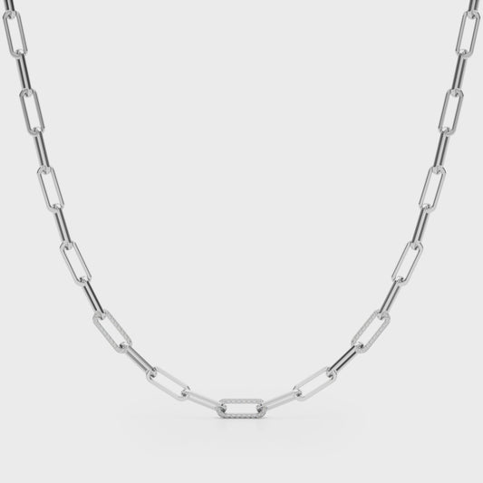 Paperclip Diamond Necklace 5.15Ct